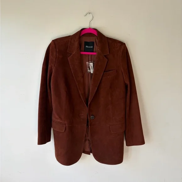 NWT! MADEWELL The Kline Brown Suede Blazer Size 4 - Picture 6 of 11
